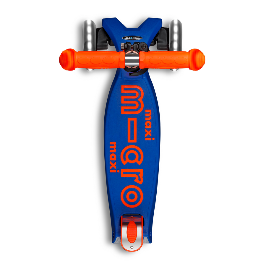 Maxi Micro scooter Deluxe LED - 3-wheel children's scooter - Blue Orange neon
