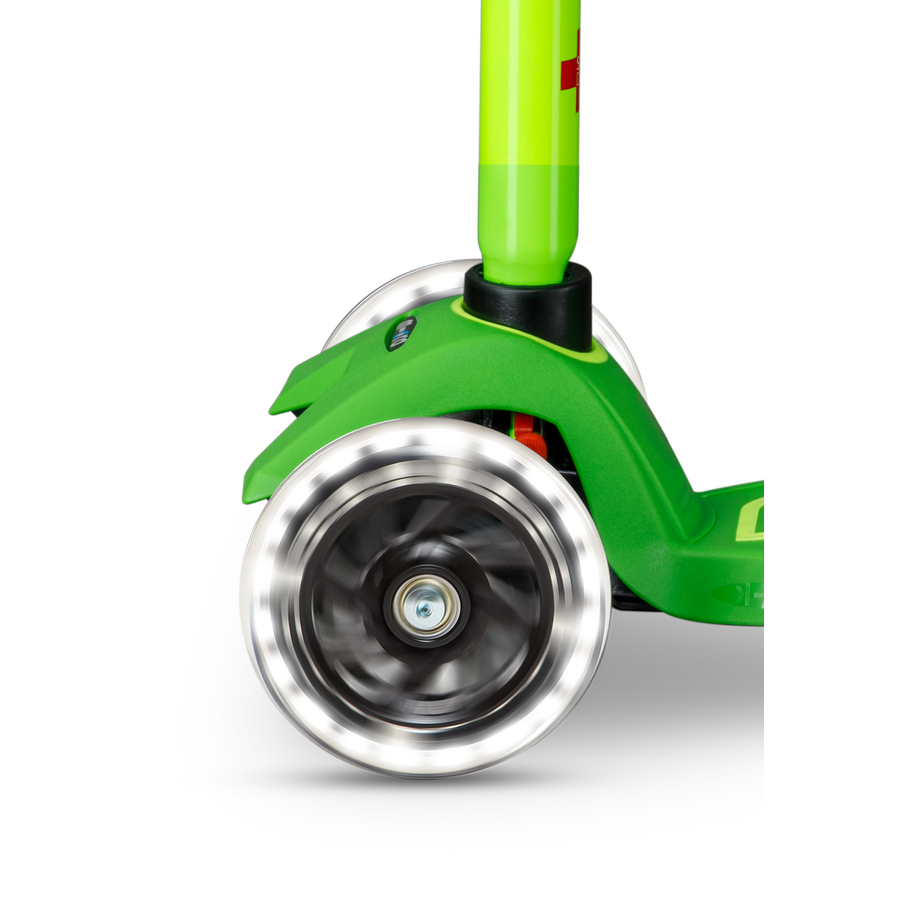 Maxi Micro scooter Deluxe LED - 3-wheel children's scooter - Yellow Green neon