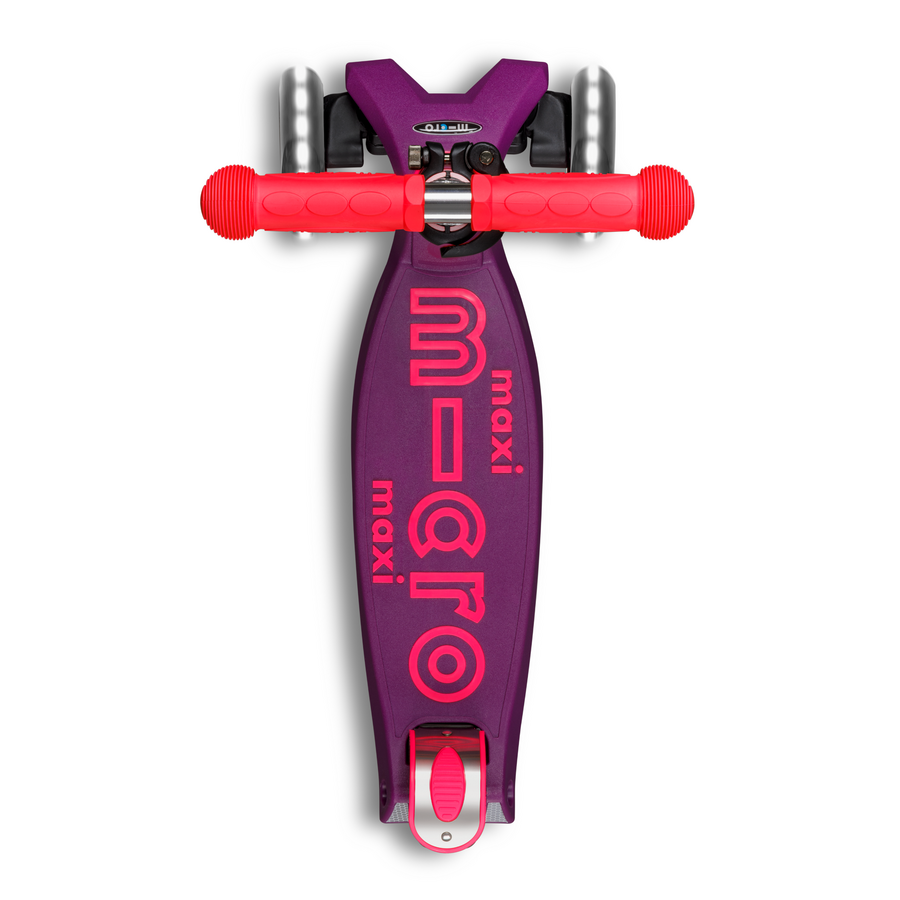 Maxi Micro scooter Deluxe LED - 3-wheel children's scooter - Purple Pink neon