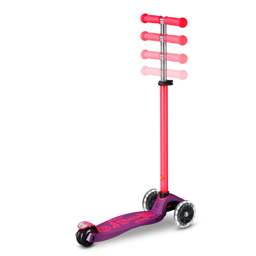 Maxi Micro scooter Deluxe LED - 3-wheel children's scooter - Purple Pink neon