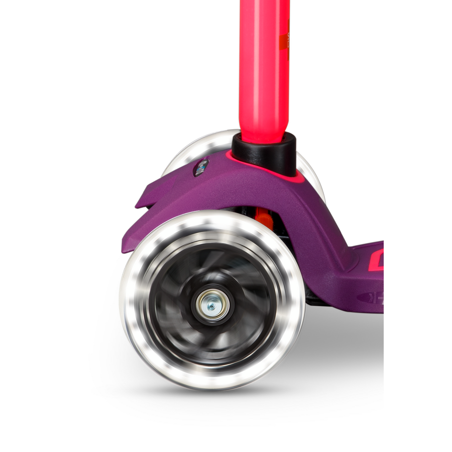 Maxi Micro scooter Deluxe LED - 3-wheel children's scooter - Purple Pink neon