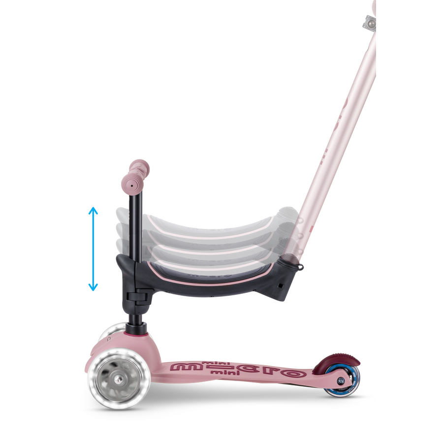 Mini Micro 6in1 Rock & Go LED Pink - multifunctional: rocker, ride-on, scooter - Pink