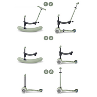 Mini Micro 6in1 step Rock & Go LED - Olive groen - multifunctioneel: hobbel - ride-on - step - Groen