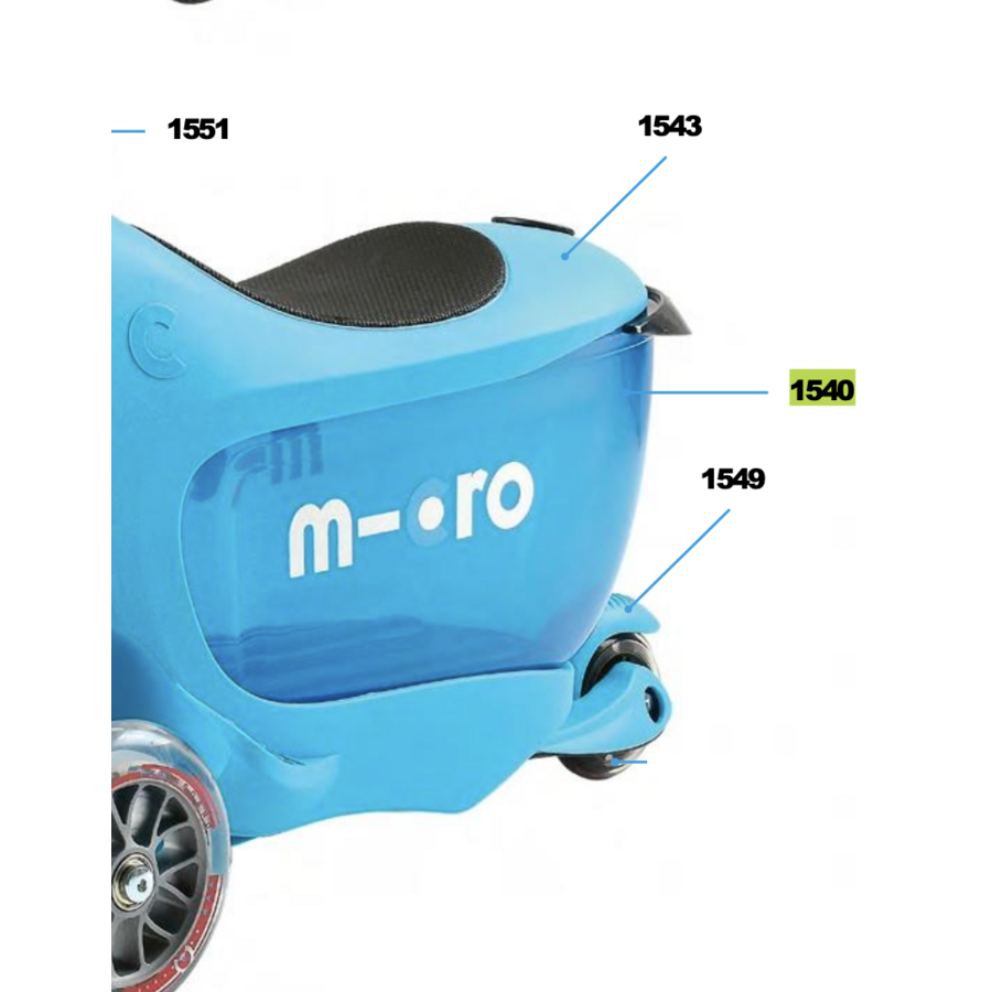 storage case Micro Mini2Go scooter - blue (1540)