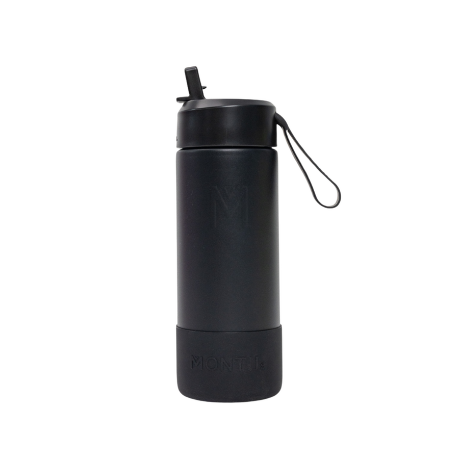 MontiiCo Thermo Drink Bottle Sipper – 475 ml – Stainless Steel – with carry strap, stainless steel straw and bumper – Fusion range