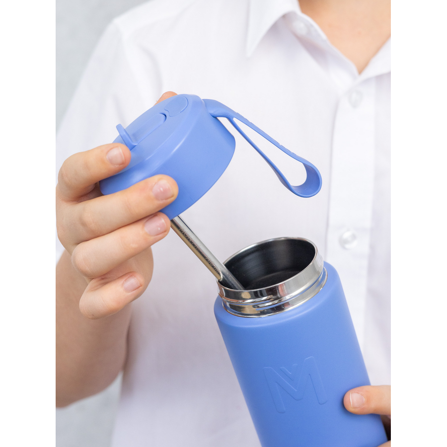 MontiiCo Thermo Drink Bottle Sipper – 475 ml – Stainless Steel – with carry strap, stainless steel straw and bumper – Fusion range