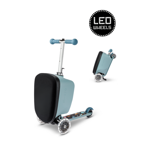 Micro Micro Step Luggage Junior LED IJsblauw / transport Patch & Play
