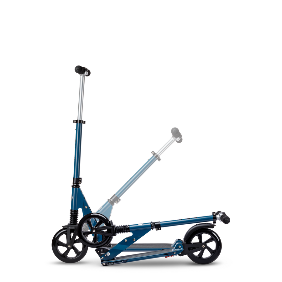 Micro Suspension - 2-wheel folding scooter - front and rear suspension - Midnight Blue