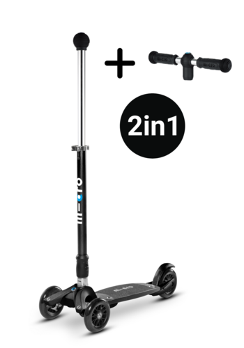 Micro Micro Kickboard Compact 2in1 zwart - ex-demo