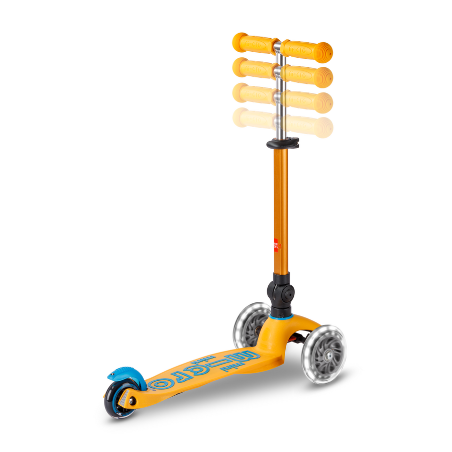 Mini Micro step Deluxe inklapbaar LED - 3-wiel kinderstep - Abrikoos - Limited Edition