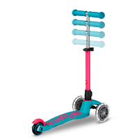 Mini Micro step Deluxe LED - 3-wiel kinderstep - Neon Aqua/Roze