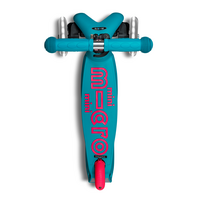 Mini Micro scooter Deluxe LED - 3-wheel children's scooter - Neon Aqua/Pink