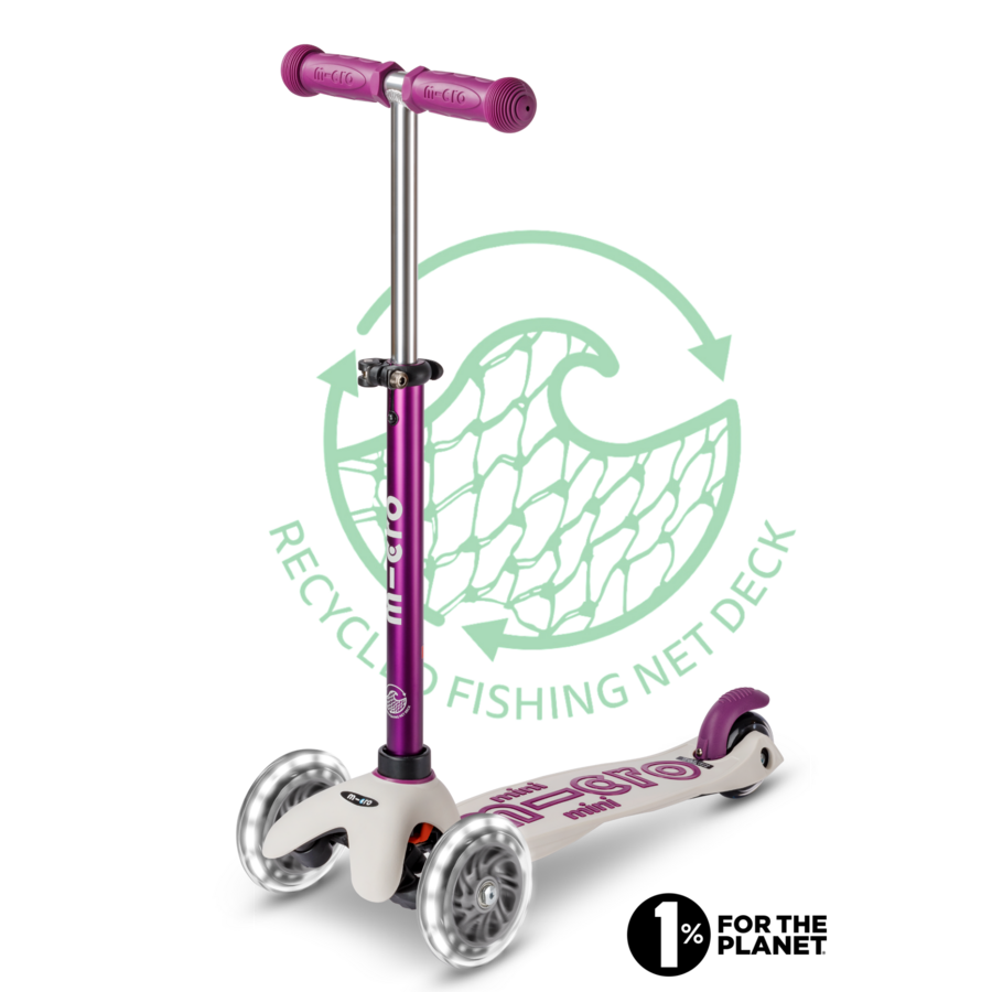 Mini Micro scooter Deluxe ECO LED - 3-wheel children's scooter - Tulip Purple