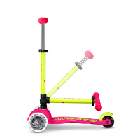 Mini Micro scooter Deluxe foldable LED - 3-wheel children's scooter - Pink/Yellow