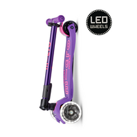 Maxi Micro scooter Deluxe foldable LED - 3-wheel children's scooter - Purple