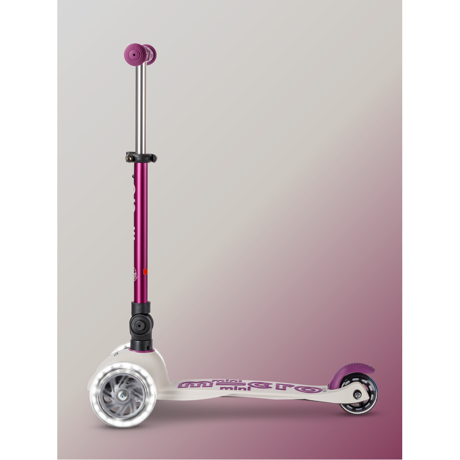 Mini Micro scooter Deluxe foldable ECO LED - 3-wheel children's scooter - Purple