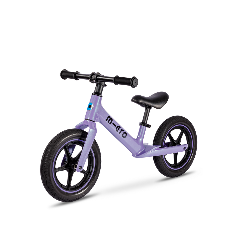 Micro Balance Bike Ultra LED- lightweight - adjustable saddle/handlebars - magnesium frame - Purple