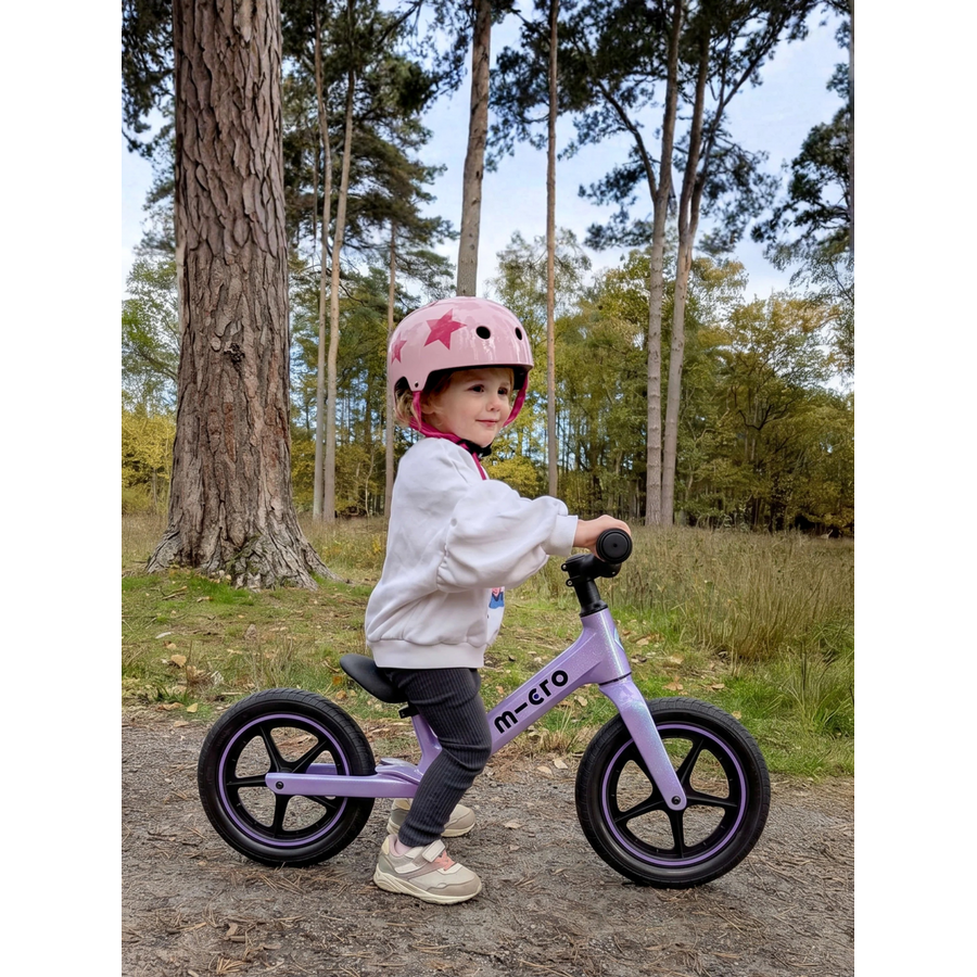 Micro Balance Bike Ultra LED- lightweight - adjustable saddle/handlebars - magnesium frame - Purple