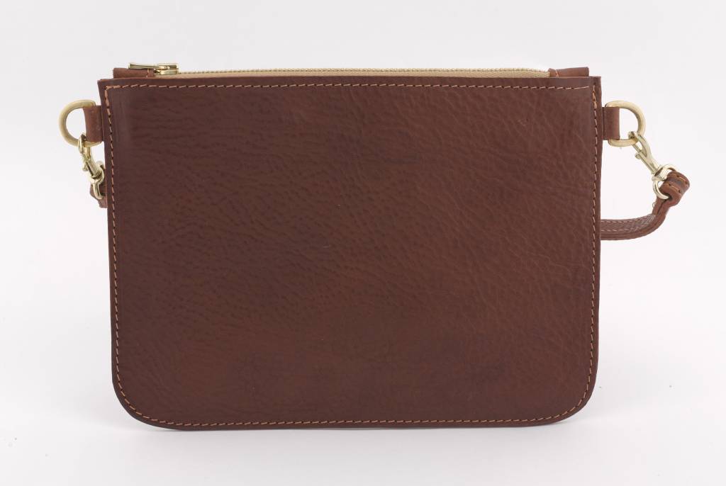 Esme Light Brown Leather Clutch