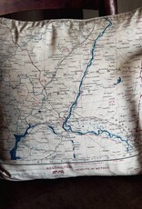 Escape and Evade Silk Map Square Cushion