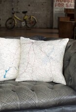 Escape and Evade Silk Map Square Cushion