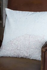 Escape and Evade Silk Map Square Cushion