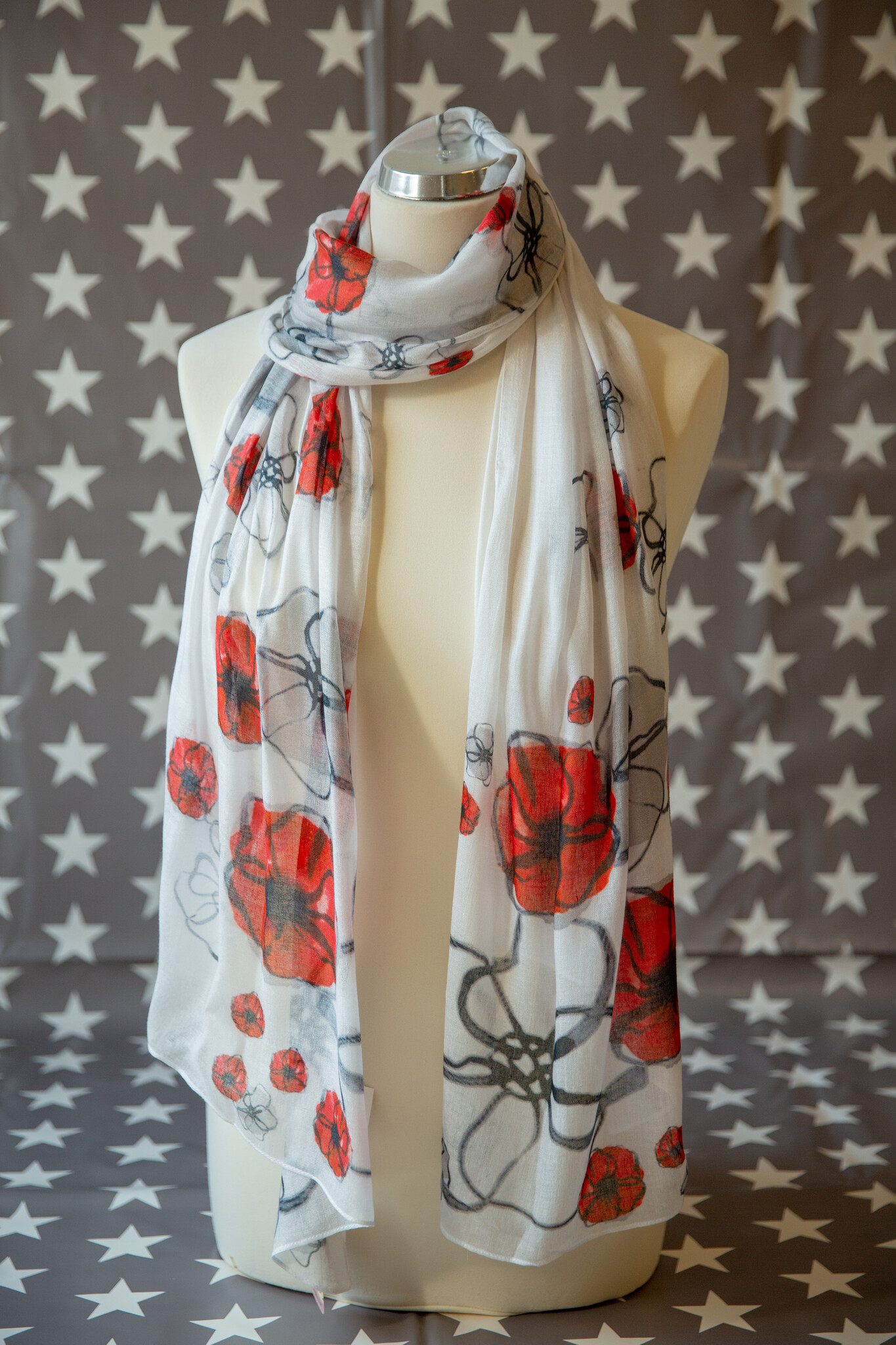 Field Poppy Large Scarf