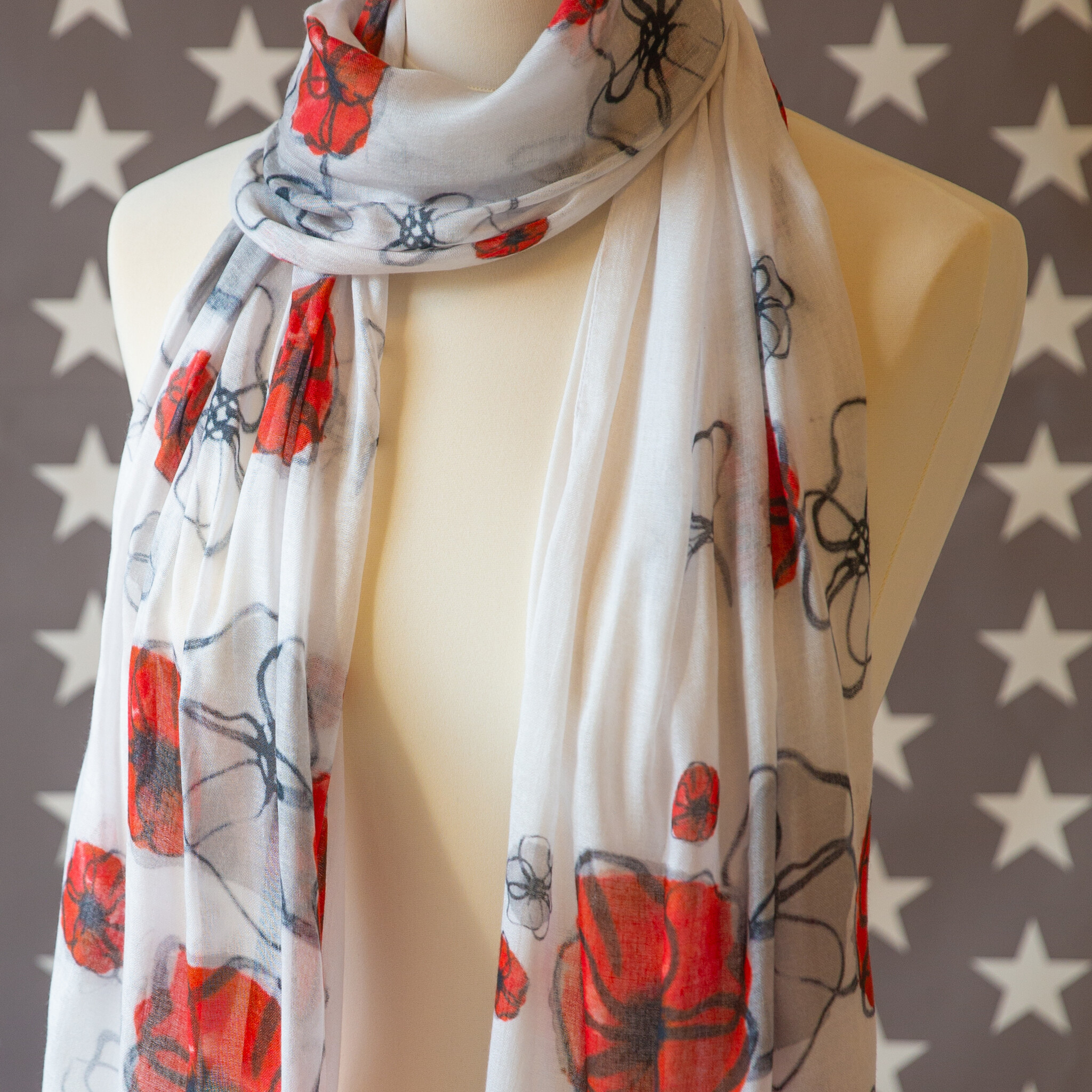 Field Poppy Large Scarf