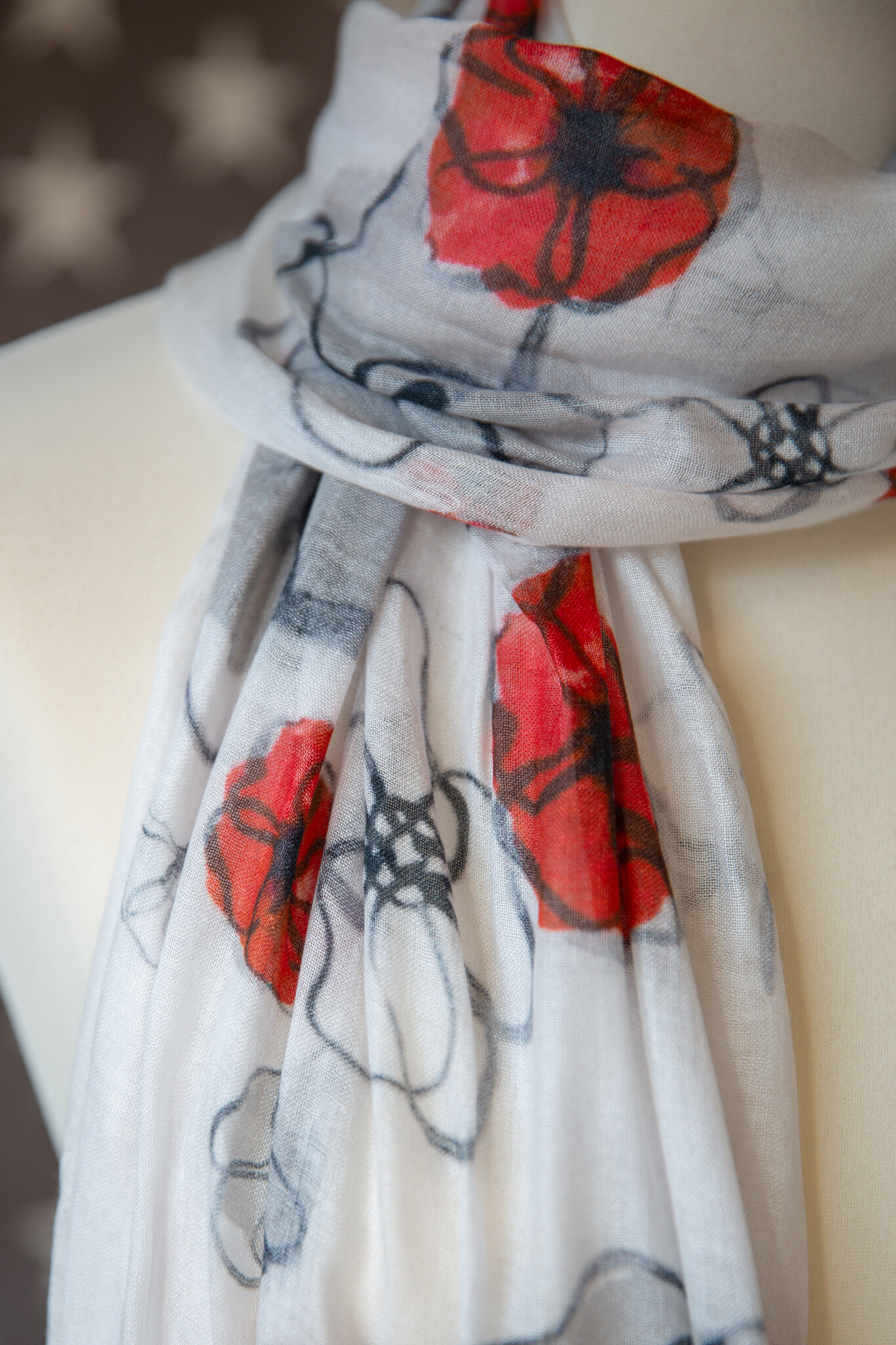Field Poppy Large Scarf