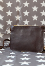Frankie Dark Brown Leather Clutch