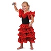 Spaanse jurk andalusie rd/zwrt maat 116