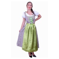 Tiroler jurk lang Wenzel bruin/wit