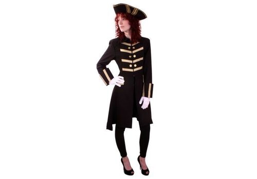 Lakei jas zwart gabardine dames 