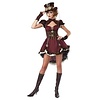 Steampunk dame bordeaux rood/bruin