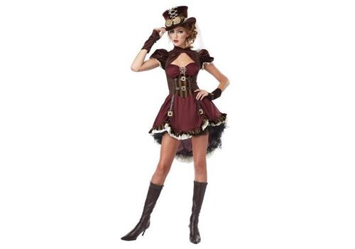 Steampunk dame bordeaux rd/bruin 
