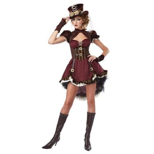 Steampunk dame bordeaux rd/bruin 