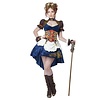 Steampunk fantasy dame blauw/beige