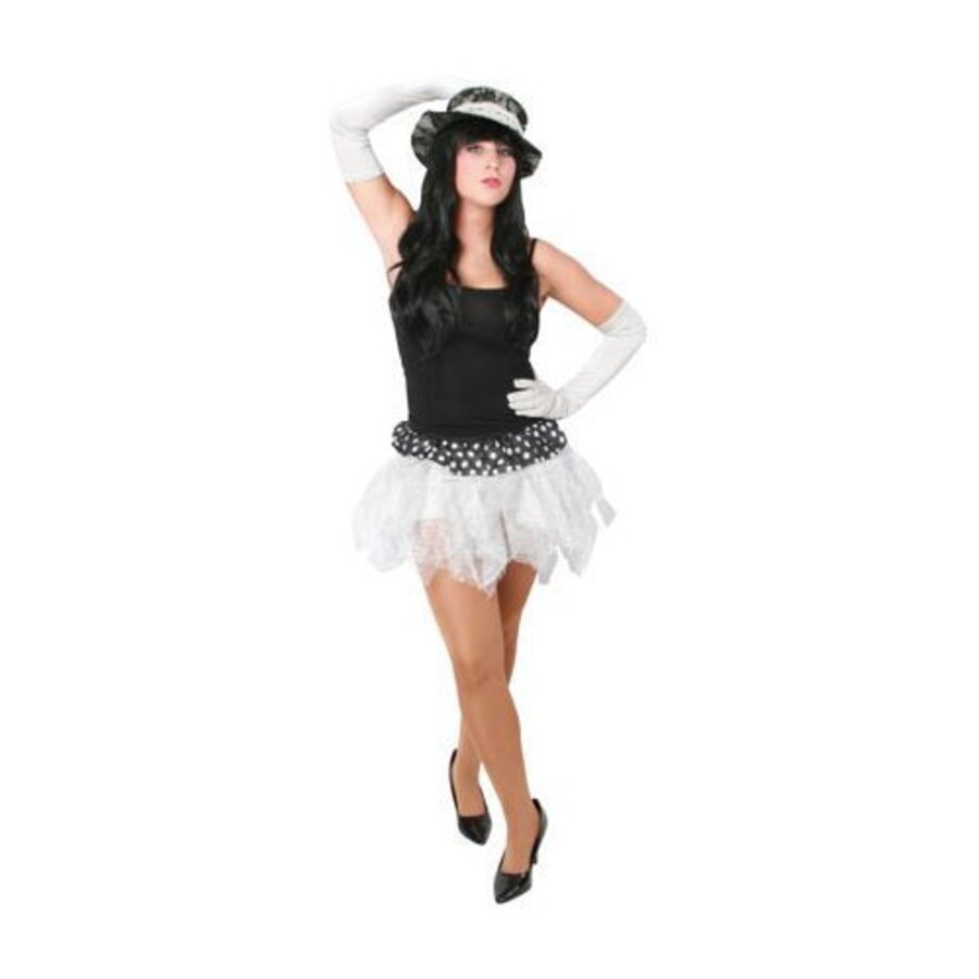 Tule rokje zilver lurex one size