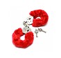Police Handcuffs with Red Fur
