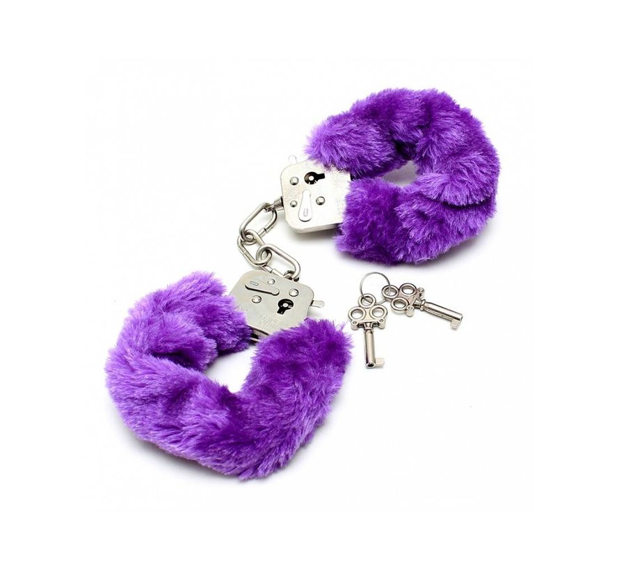 Police Handcuffs with Purple Fur