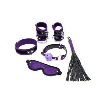Rimba RIMBA - Soft bondage starter set Paars met klittenband (6-delig)