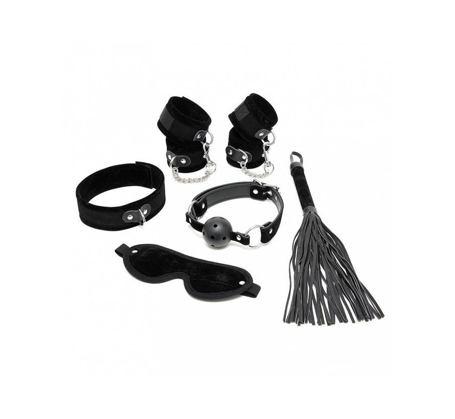 Velcro Soft Bondage Set Black (6-Pieces)