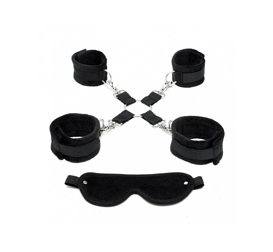 Soft bondage Set Black with Velcro