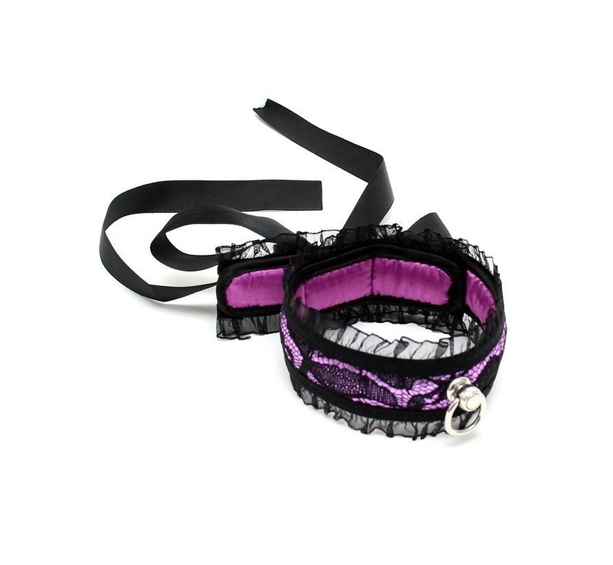 Satin Look Collar Purple