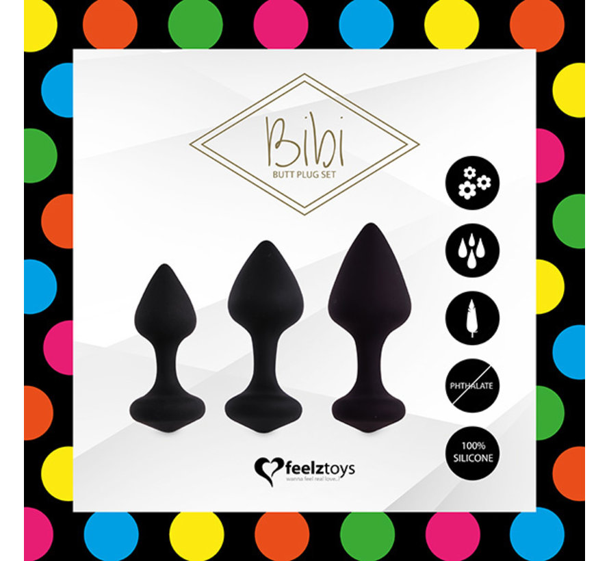 FeelzToys - Bibi Butt Plug Set 3 pcs Black