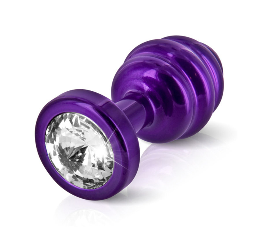 Diogol - Ano Butt Plug Ribbed Purple 30 mm