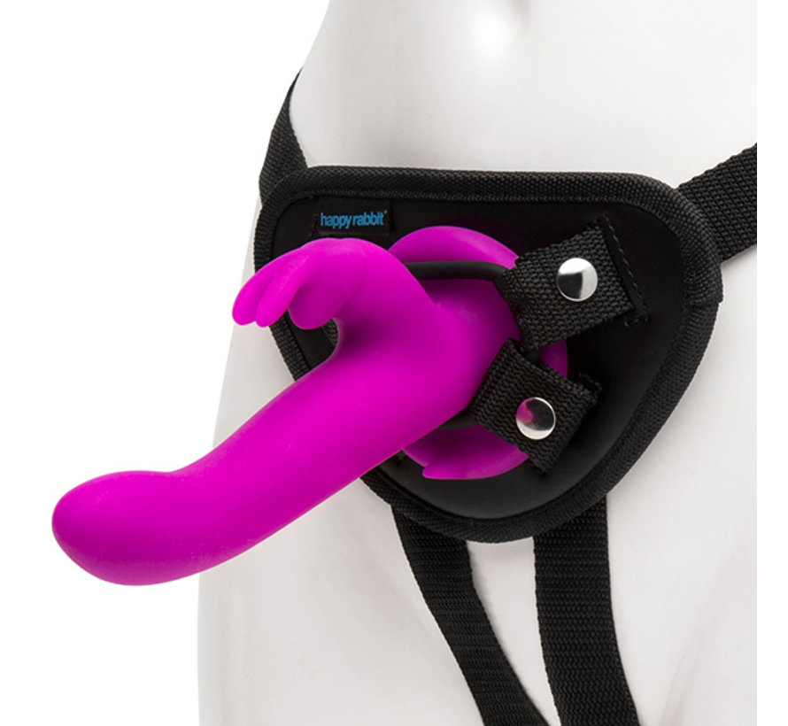 Happy Rabbit - Vibrating Strap-On Harness Set Purple