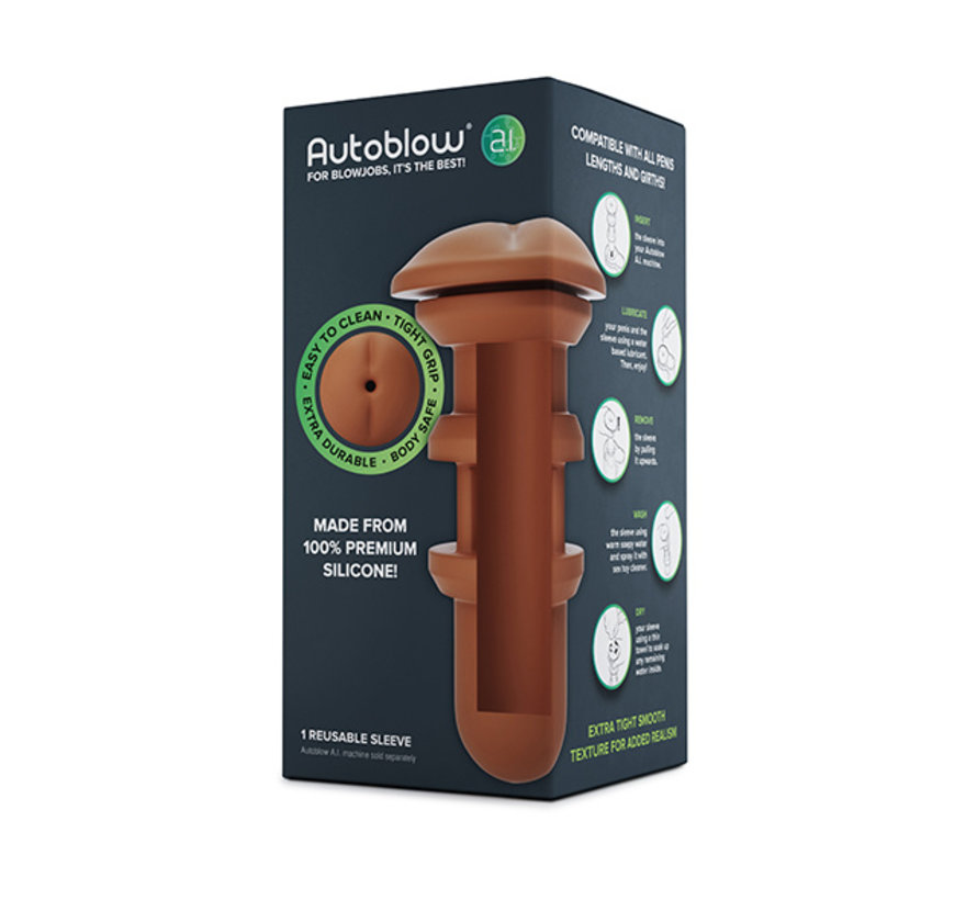 Autoblow - A.I. Siliconen Anus Sleeve Bruin