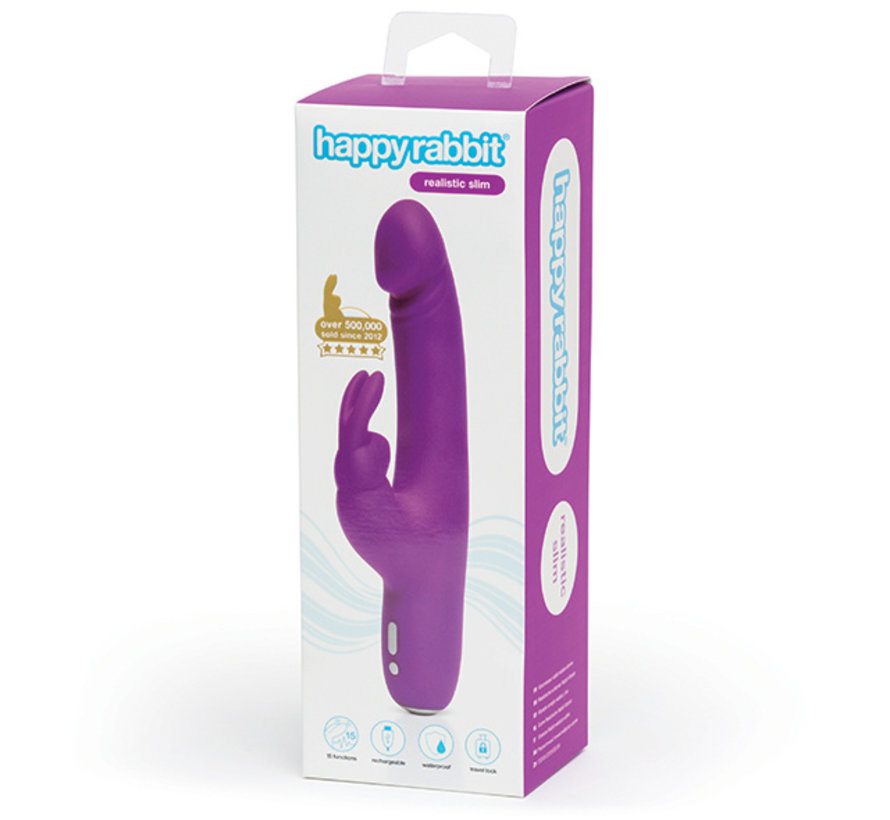 Happy Rabbit - Slimline Realistic Rabbit Vibrator Purple