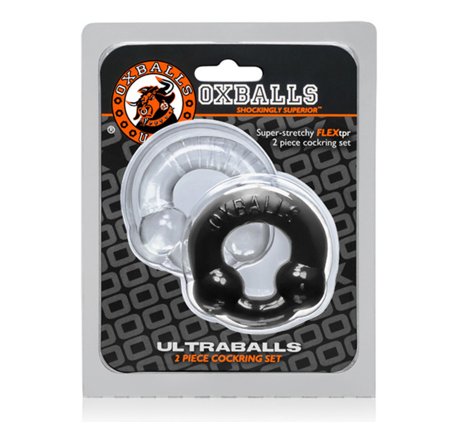 Oxballs - Ultraballs Cockring 2-pack Zwart & Transparant